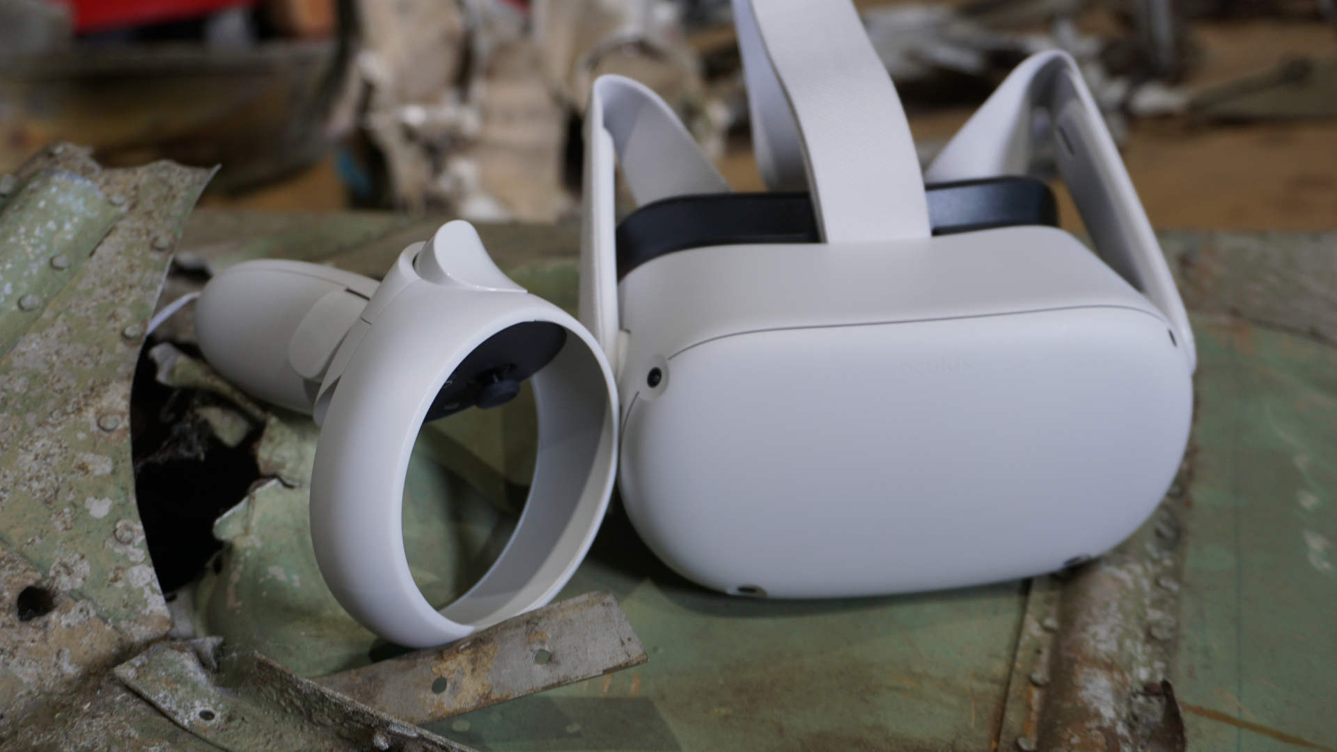 VR headset sitting on Barracuda wreckage