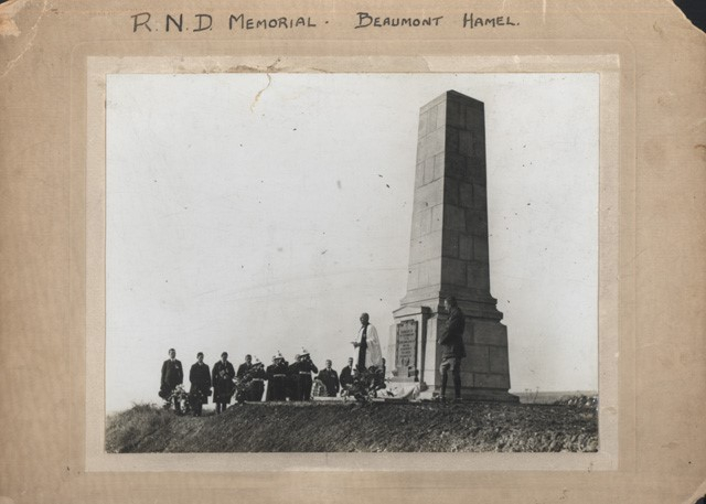 The unveiling of the Royal Naval Division Memorial at Beaumont Hamel, France, 12 November 1922.