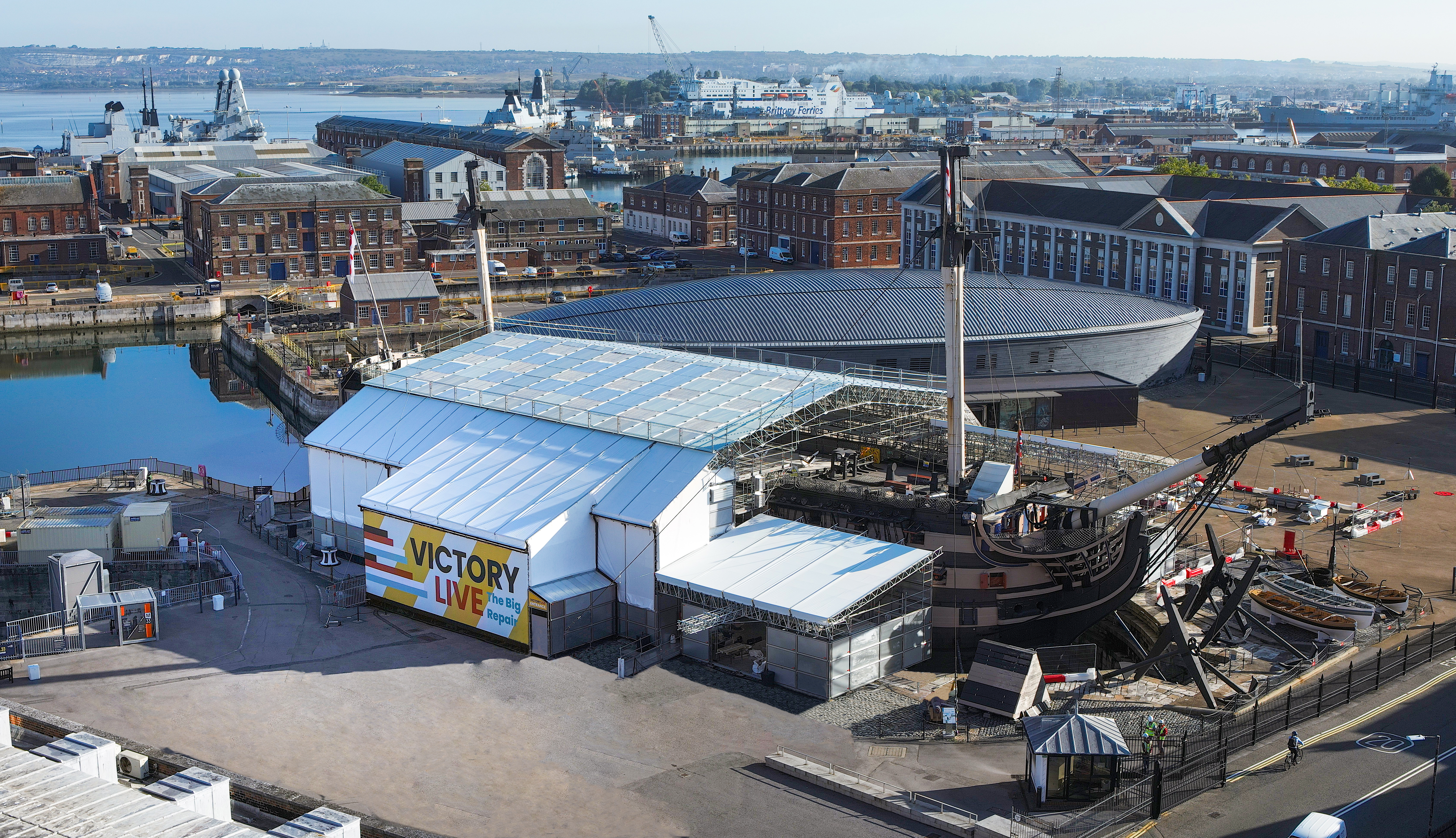 Aerial photo of HMS Victory: Victory Live Experience
