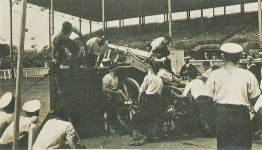 Sailor with a field gun in 1924