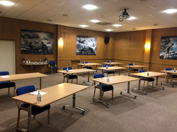 Classroom conference meeting room set up for corporate event