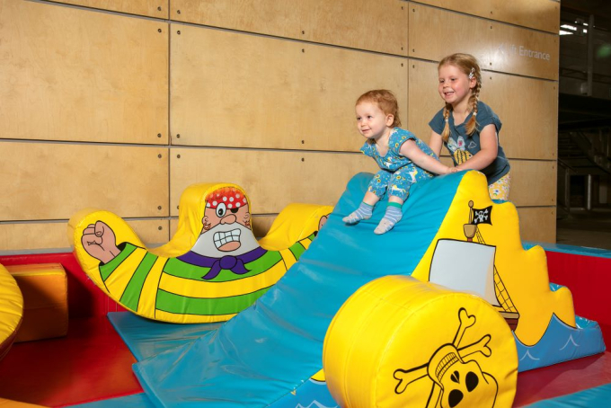 Children in small softplay area