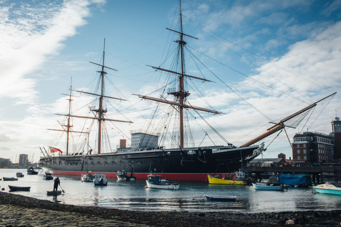 External shot of HMS Warrior