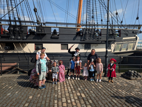 Kids dressed up as pirates for Hartlepool Pirate Party
