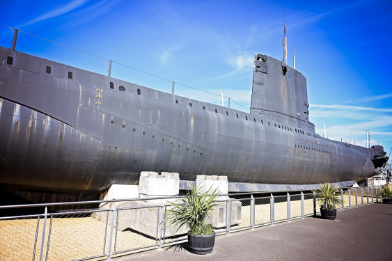 External shot of HMS Alliance Submarine