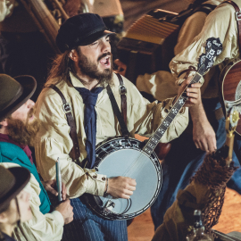 Georgian musician with a banjo