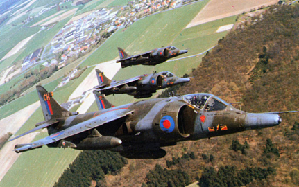 Jet aircraft flying in air