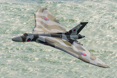Vulcan aircraft flying in the sky 