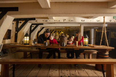 Family onboard HMS Trincomalee