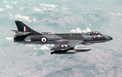 Hunter aircraft flying