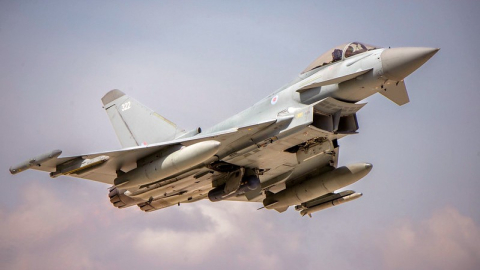 Typhoon aircraft in the air