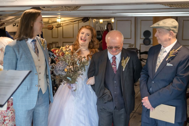 Wedding ceremony onboard HMS Trincomalee