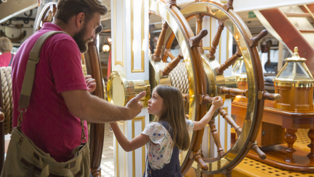 Explaining the ships wheel on HMS Warrior