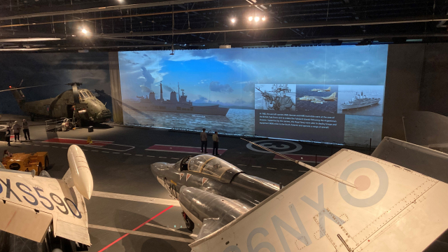 Hanger with aircraft