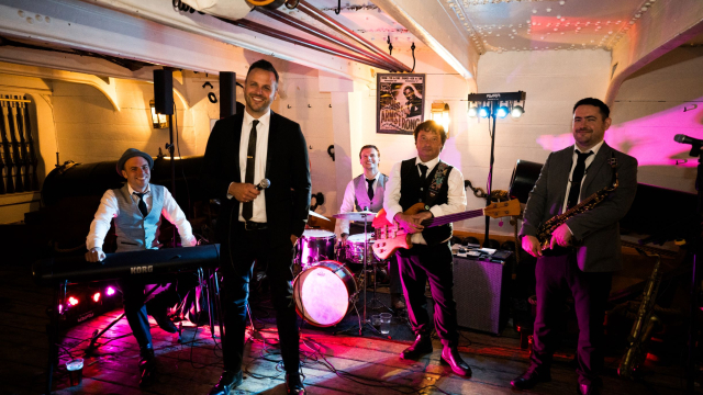 Band playing onboard HMS Warrior