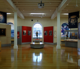 Nelson Gallery looking at statue of Nelson by the window