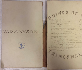 A journal by W. Dawson with a title 'Doings of Ye Trincomalee'