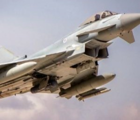 Typhoon aircraft in the air