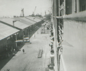 HMT Empire Windrush alongside at Singapore, c1948 Credit NMRN