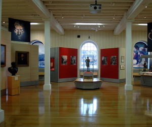 Nelson Gallery looking at statue of Nelson by the window