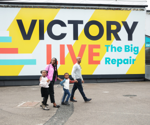 Victory live - the big repair on a billboard 