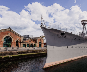 HMS Caroline in dock at Belfast