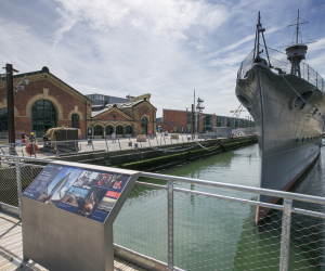HMS Caroline afloat in Belfast's Maritime Mile