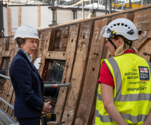 HRH The Princess Royal visiting HMS Victory in Portsmouth Historic Dockyard