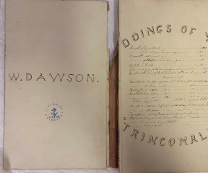 A journal by W. Dawson with a title 'Doings of Ye Trincomalee'
