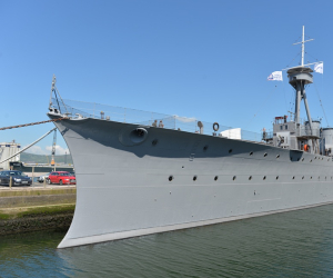 Exterior shot of HMS Caroline