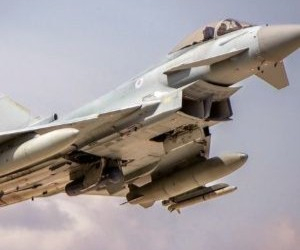 Typhoon aircraft in the air