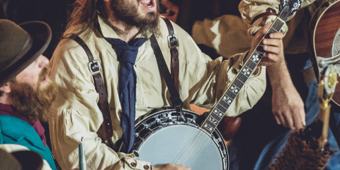 Georgian musician with a banjo