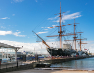 Spinnaker Tower, Visitor Centre, HMW Warrior, and Harbor Tour boat 